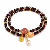 Layered Garnet & Chalcedony Bracelet Stack — Multi-Stone Bead Set for Protection & Calm - Double-Layer Garnet Lotus PodBuddha Tibet