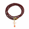 Layered Garnet & Chalcedony Bracelet Stack — Multi-Stone Bead Set for Protection & Calm - Three-Layer Garnet Gourd CharmBuddha Tibet