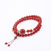 Liangshan South Red Agate & Jadeite Double-Loop Bracelet — Persimmon Red, Mountain Stone - Double Loop — Persimmon RedBuddha Tibet