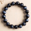 Light Blue & Blue Tiger Eye Bracelet — Natural Collector-Grade Hawk Eye Bead Strand - Blue Tiger Eye12mmBuddha Tibet