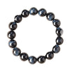 Light Blue & Blue Tiger Eye Bracelet — Natural Collector-Grade Hawk Eye Bead Strand - Blue Tiger Eye12mmBuddha Tibet