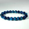 Light Blue & Blue Tiger Eye Bracelet — Natural Collector-Grade Hawk Eye Bead Strand - Blue Tiger Eye12mmBuddha Tibet