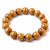 Liudao Wood Mala Bracelet — Six-Path Buddhist Prayer Beads in Natural Aged Hardwood - 10mm × 19 Beads — Plain Single RingBuddha Tibet