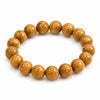 Liudao Wood Mala Bracelet — Six-Path Buddhist Prayer Beads in Natural Aged Hardwood - 12mm × 17 Beads — Plain Single RingBuddha Tibet