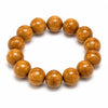 Liudao Wood Mala Bracelet — Six-Path Buddhist Prayer Beads in Natural Aged Hardwood - 18mm × 13 Beads — Plain Single RingBuddha Tibet