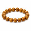 Liudao Wood Mala Bracelet — Six-Path Buddhist Prayer Beads in Natural Aged Hardwood - 20mm × 12 Beads — Plain Single RingBuddha Tibet