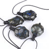Macrame Labradorite Necklace — Adjustable Woven Stone Net - 3–4 cmBuddha Tibet