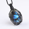 Macrame Labradorite Necklace — Adjustable Woven Stone Net - 3–4 cmBuddha Tibet