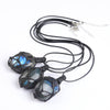 Macrame Labradorite Necklace — Adjustable Woven Stone Net - 3–4 cmBuddha Tibet