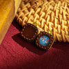 Miniature Thangka Leather Pendant — Hand-Painted Tibetan Deity Charm Buddha Tibet