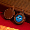 Miniature Thangka Leather Pendant — Hand-Painted Tibetan Deity Charm Buddha Tibet