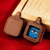 Miniature Thangka Leather Pendant — Hand-Painted Tibetan Deity Charm Buddha Tibet