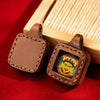 Miniature Thangka Leather Pendant — Hand-Painted Tibetan Deity Charm Buddha Tibet