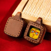 Miniature Thangka Leather Pendant — Hand-Painted Tibetan Deity Charm Buddha Tibet
