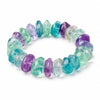 Mixed Stone Hand-Pai Bracelet — Color That Sits Flat on the Wrist - Fluorite Crescent 22×10.5mmBuddha Tibet