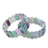 Mixed Stone Hand-Pai Bracelet — Color That Sits Flat on the Wrist - Fluorite Oval 22×10.5mmBuddha Tibet