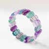 Mixed Stone Hand-Pai Bracelet — Color That Sits Flat on the Wrist - Fluorite Oval 22×10.5mmBuddha Tibet