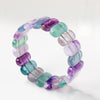 Mixed Stone Hand-Pai Bracelet — Color That Sits Flat on the Wrist - Fluorite Oval 22×10.5mmBuddha Tibet