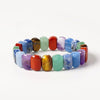 Mixed Stone Hand-Pai Bracelet — Color That Sits Flat on the Wrist - Mixed Treasure Stone 9.5×14mmBuddha Tibet