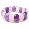 Mixed Stone Hand-Pai Bracelet — Color That Sits Flat on the Wrist - Rose Quartz & Amethyst 13.5×14.5mmBuddha Tibet