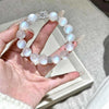 Moonstone & Aquamarine Bead Bracelet — Soft Glow Charm for Luck & Love Buddha Tibet