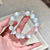 Moonstone & Aquamarine Bead Bracelet — Soft Glow Charm for Luck & Love Buddha Tibet