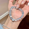Moonstone & Aquamarine Bead Bracelet — Soft Glow Charm for Luck & Love Buddha Tibet