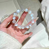 Moonstone & Aquamarine Bead Bracelet — Soft Glow Charm for Luck & Love Buddha Tibet