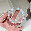 Moonstone & Aquamarine Bead Bracelet — Soft Glow Charm for Luck & Love Buddha Tibet