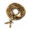 Multi-Wood 108-Bead Mala Bracelet — Natural Wood Prayer Beads for Daily Wear & Meditation - Chicken-Wing Wood 6mmBuddha Tibet
