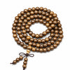 Multi-Wood 108-Bead Mala Bracelet — Natural Wood Prayer Beads for Dail Buddha Tibet