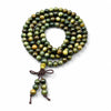 Multi-Wood 108-Bead Mala Bracelet — Natural Wood Prayer Beads for Daily Wear & Meditation - Green Sandalwood (Figured Grain) 6mmBuddha Tibet