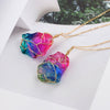 Multicolored Tourmaline Crystal Necklace — Handwrapped Cross Chain Pendant - Buddha Tibet xd00087