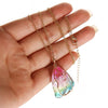 Multicolored Tourmaline Crystal Necklace — Handwrapped Cross Chain Pendant - Buddha Tibet xd00087