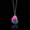 Multicolored Tourmaline Crystal Necklace — Handwrapped Cross Chain Pendant - Buddha Tibet xd00087