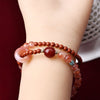 Nanhong Agate Double Wrap Bracelet - Icy Red, Warm Contrast - Nanhong Agate Double WrapApprox. 5.5mm and 4mmBuddha Tibet