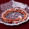Nanhong Agate Double Wrap Bracelet - Icy Red, Warm Contrast - Nanhong Agate Double WrapApprox. 5.5mm and 4mmBuddha Tibet