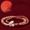 Nanhong Agate Double Wrap Bracelet - Icy Red, Warm Contrast - Nanhong Agate Double WrapApprox. 5.5mm and 4mmBuddha Tibet