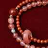 Nanhong Agate Double Wrap Bracelet - Icy Red, Warm Contrast - Nanhong Agate Double WrapApprox. 5.5mm and 4mmBuddha Tibet