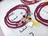 Natural Garnet Triple Wrap Bracelet — Chinese Good Fortune Charm with Jade & Stone Beads Buddha Tibet