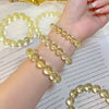 Natural Lemon Citrine Bracelet — Clear Crystal Strand For Prosperity, Three Clarity Grades - 3A (Slight Cloud)7-8mmBuddha Tibet