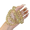 Natural Lemon Citrine Bracelet — Clear Crystal Strand For Prosperity, Three Clarity Grades - 3A (Slight Cloud)7-8mmBuddha Tibet