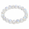 Natural Moonstone Bead Bracelet — Blue, Pink, White & Silver, 5A Grade Buddha Tibet