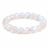 Natural Moonstone Bead Bracelet — Blue, Pink, White & Silver, 5A Grade - Silver MoonstoneBuddha Tibet