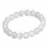 Natural Moonstone Bead Bracelet — Blue, Pink, White & Silver, 5A Grade - Silver MoonstoneBuddha Tibet