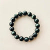 Natural Rainbow Obsidian Bracelet — Volcanic Stone That Shows Its Colors in the Light - Buddha Tibet xd001102