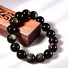 Natural Rainbow Obsidian Bracelet — Volcanic Stone That Shows Its Colors in the Light - Buddha Tibet xd00110
