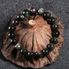 Natural Rainbow Obsidian Bracelet — Volcanic Stone That Shows Its Colors in the Light - Buddha Tibet xd00110