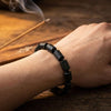 Natural Raw Black Tourmaline Bracelet — Stone of Protection & Grounding - Buddha Tibet xd00201