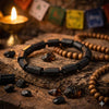 Natural Raw Black Tourmaline Bracelet — Stone of Protection & Grounding - Buddha Tibet xd00201